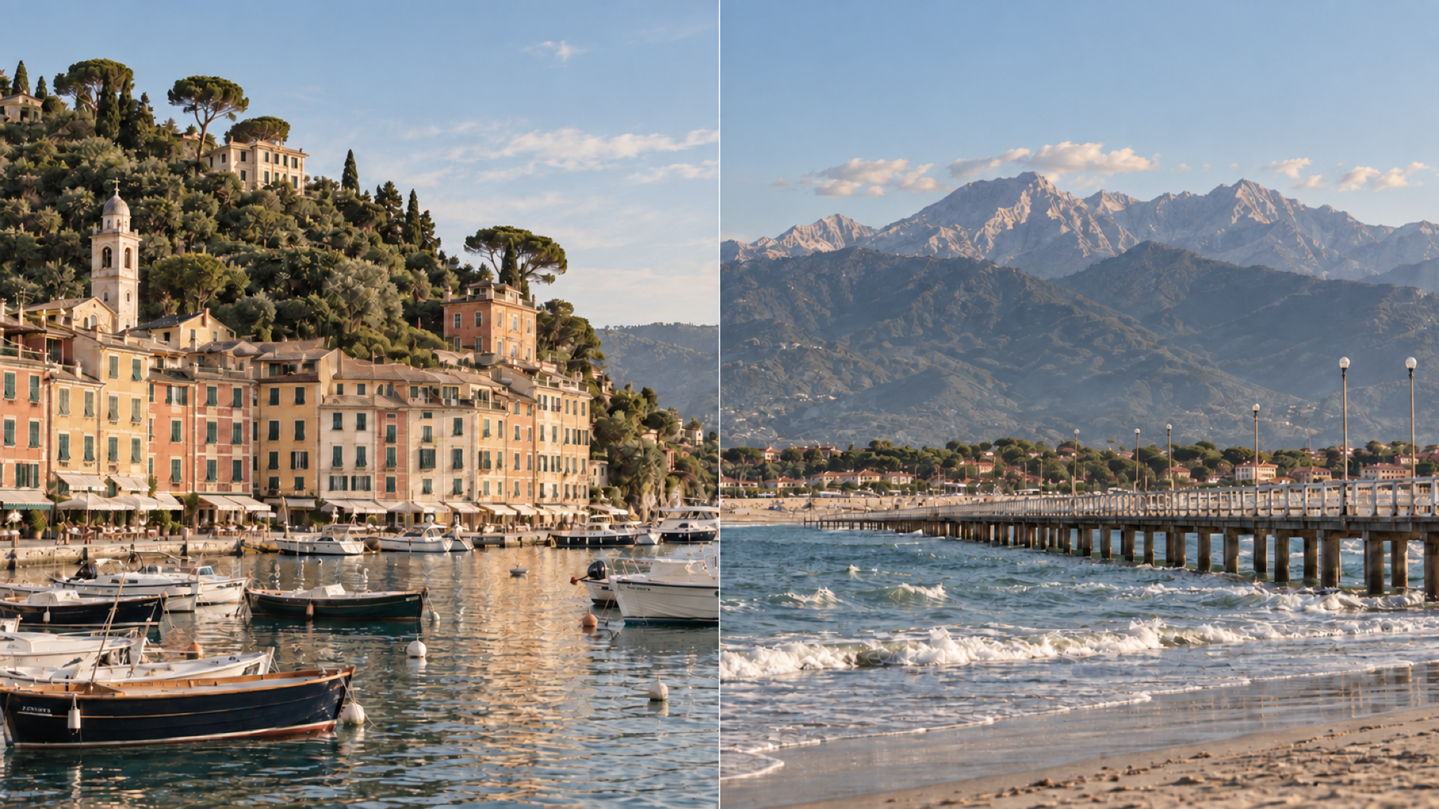Il porto di Portofino con le case colorate